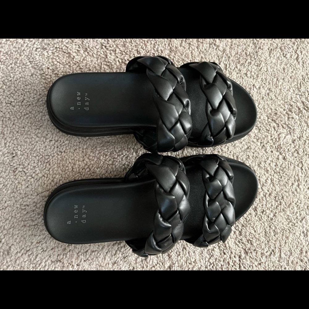 A New Day Braided Black Sandal
